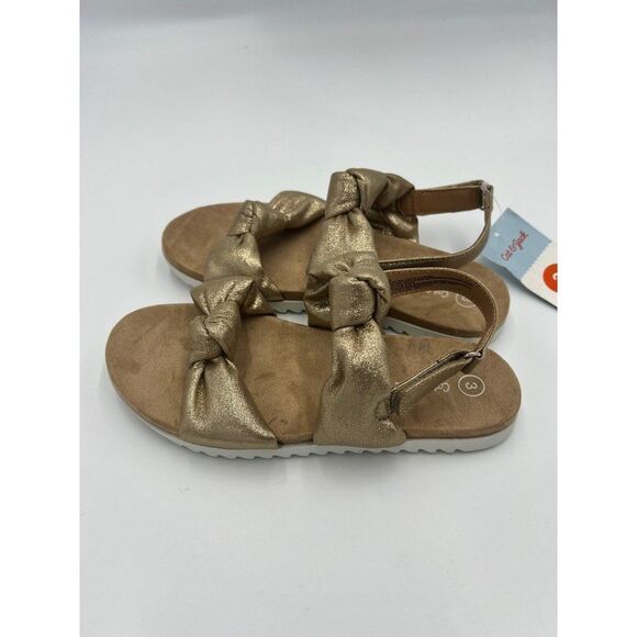 Brand New Cat & Jack Girl's Elena Metallic Footbed Sandals Size 3‎ - Picture 7 of 9